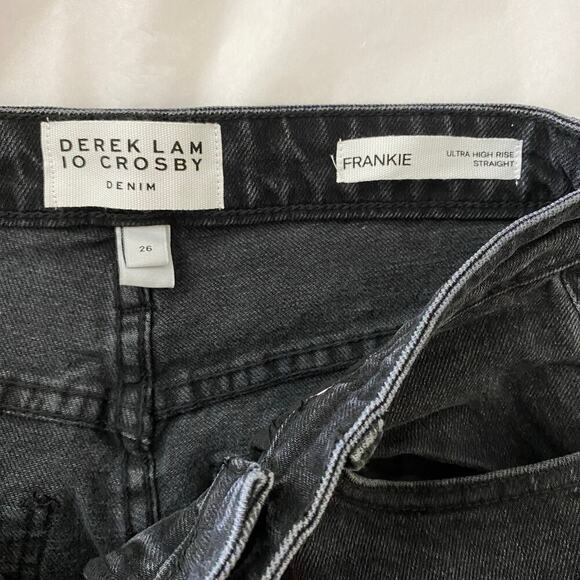 Derek Lam 10 Crosby Frankie Jeans Size 26 Gray Black Split Hem Straight Casual - Picture 7 of 12